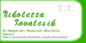 nikoletta kovalcsik business card